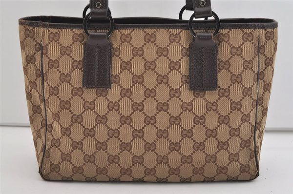 Authentic GUCCI Vintage Shoulder Tote Bag GG Canvas Leather 113019 Brown 6841J