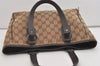 Authentic GUCCI Vintage Shoulder Tote Bag GG Canvas Leather 113019 Brown 6841J