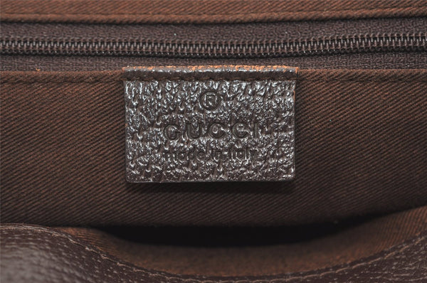 Authentic GUCCI Vintage Shoulder Tote Bag GG Canvas Leather 113019 Brown 6841J