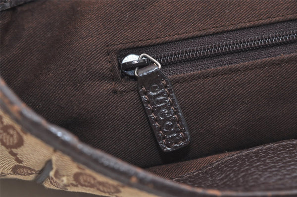 Authentic GUCCI Vintage Shoulder Tote Bag GG Canvas Leather 113019 Brown 6841J