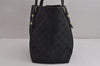 Authentic GUCCI Sherry Line Tote Bag GG Canvas Leather 137396 Black 6842J