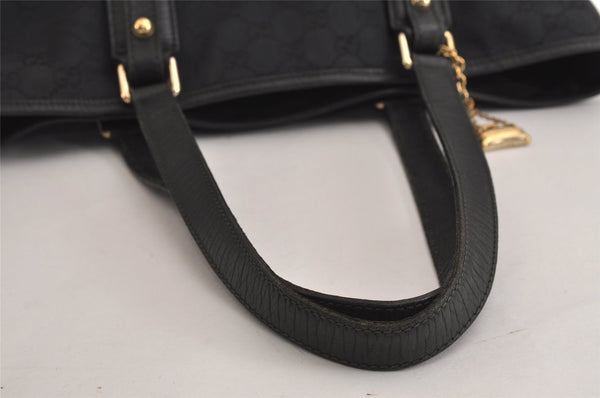 Authentic GUCCI Sherry Line Tote Bag GG Canvas Leather 137396 Black 6842J