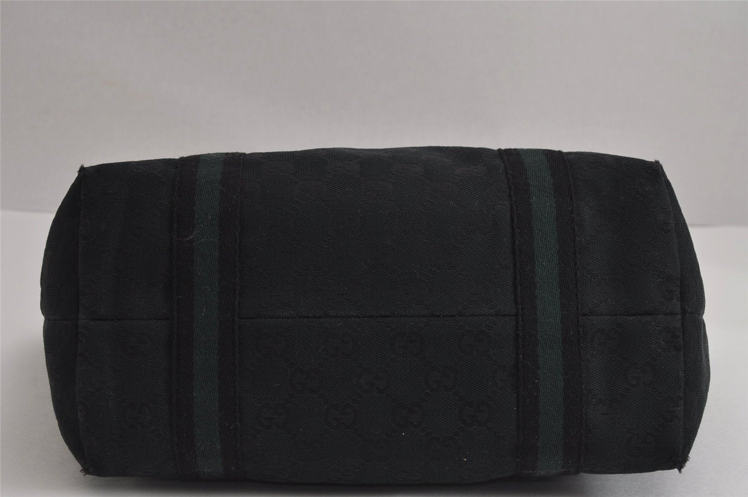 Authentic GUCCI Sherry Line Tote Bag GG Canvas Leather 137396 Black 6842J
