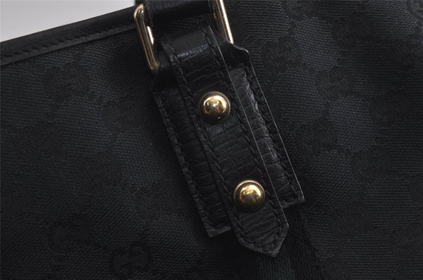Authentic GUCCI Sherry Line Tote Bag GG Canvas Leather 137396 Black 6842J