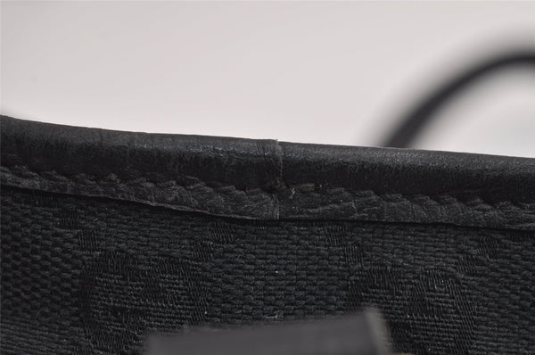 Authentic GUCCI Sherry Line Tote Bag GG Canvas Leather 137396 Black 6842J