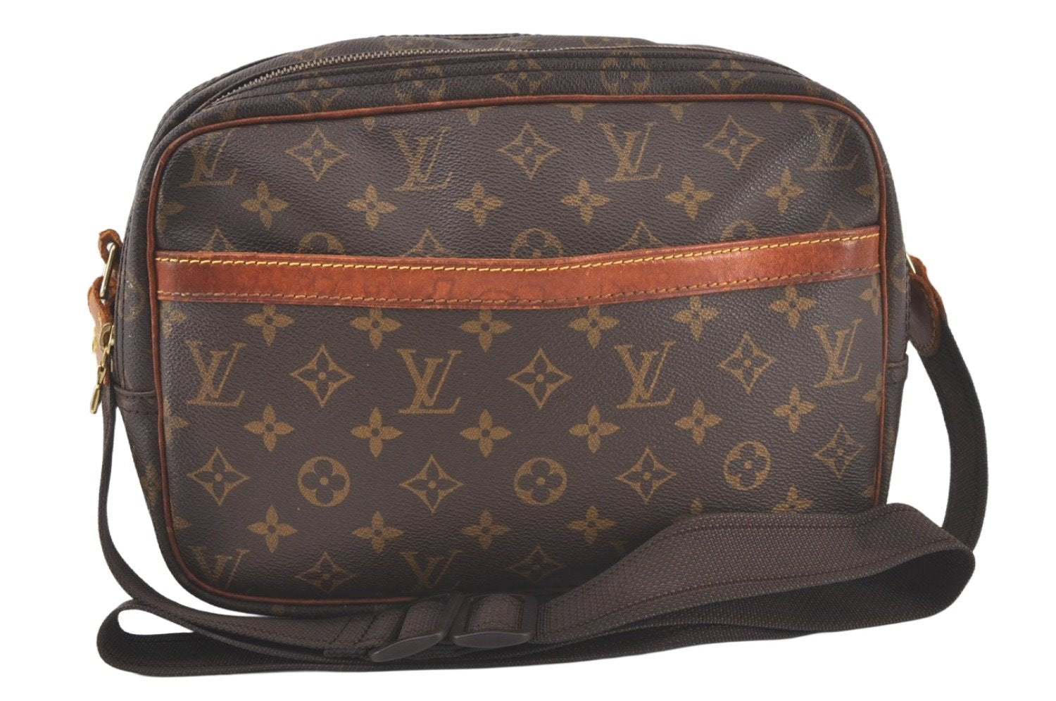 Authentic Louis Vuitton Monogram Reporter PM Shoulder Cross Bag M45254 LV 6842K