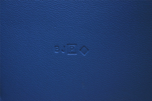 Authentic HERMES Dogon GM Vintage Leather Long Wallet Purse Light Blue 6843J