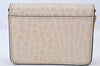 Authentic TORY BURCH Robinson Chain Shoulder Wallet Purse Leather Beige 6844K