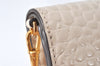 Authentic TORY BURCH Robinson Chain Shoulder Wallet Purse Leather Beige 6844K