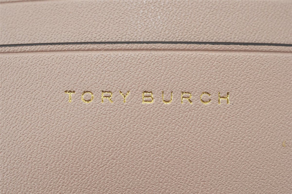 Authentic TORY BURCH Robinson Chain Shoulder Wallet Purse Leather Beige 6844K