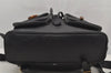 Authentic GUCCI Vintage Bamboo Drawstring Backpack Leather Black 6845J