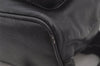 Authentic GUCCI Vintage Bamboo Drawstring Backpack Leather Black 6845J