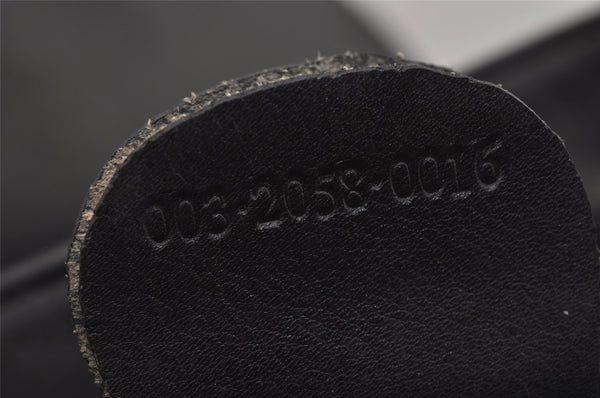 Authentic GUCCI Vintage Bamboo Drawstring Backpack Leather Black 6845J