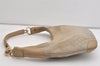 Authentic GUCCI Shoulder Hand Bag Square GG Suede Leather 0014158 Beige 6846J