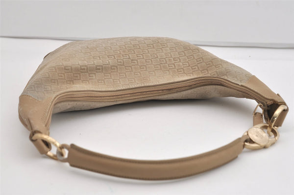 Authentic GUCCI Shoulder Hand Bag Square GG Suede Leather 0014158 Beige 6846J