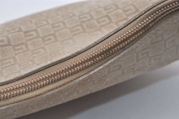 Authentic GUCCI Shoulder Hand Bag Square GG Suede Leather 0014158 Beige 6846J