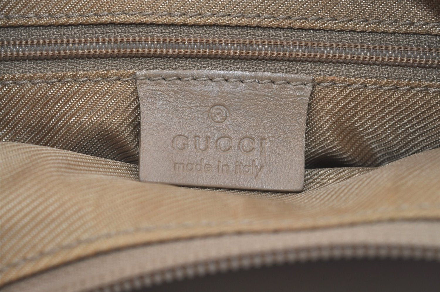 Authentic GUCCI Shoulder Hand Bag Square GG Suede Leather 0014158 Beige 6846J