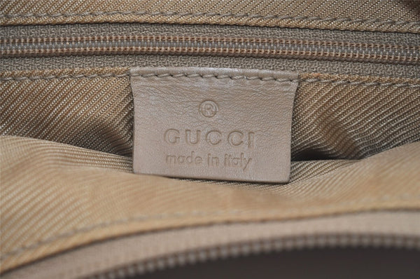 Authentic GUCCI Shoulder Hand Bag Square GG Suede Leather 0014158 Beige 6846J