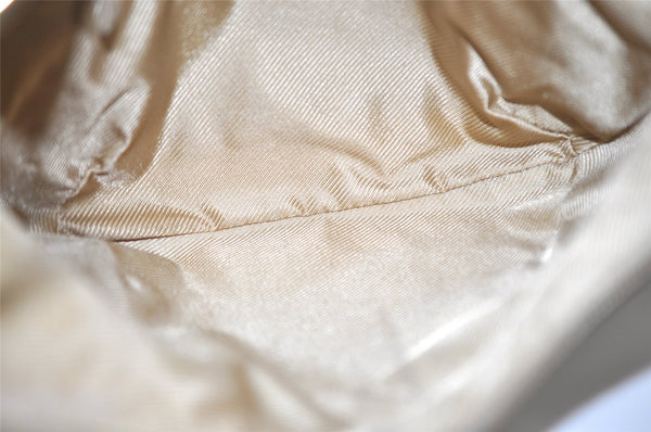 Authentic GUCCI Shoulder Hand Bag Square GG Suede Leather 0014158 Beige 6846J