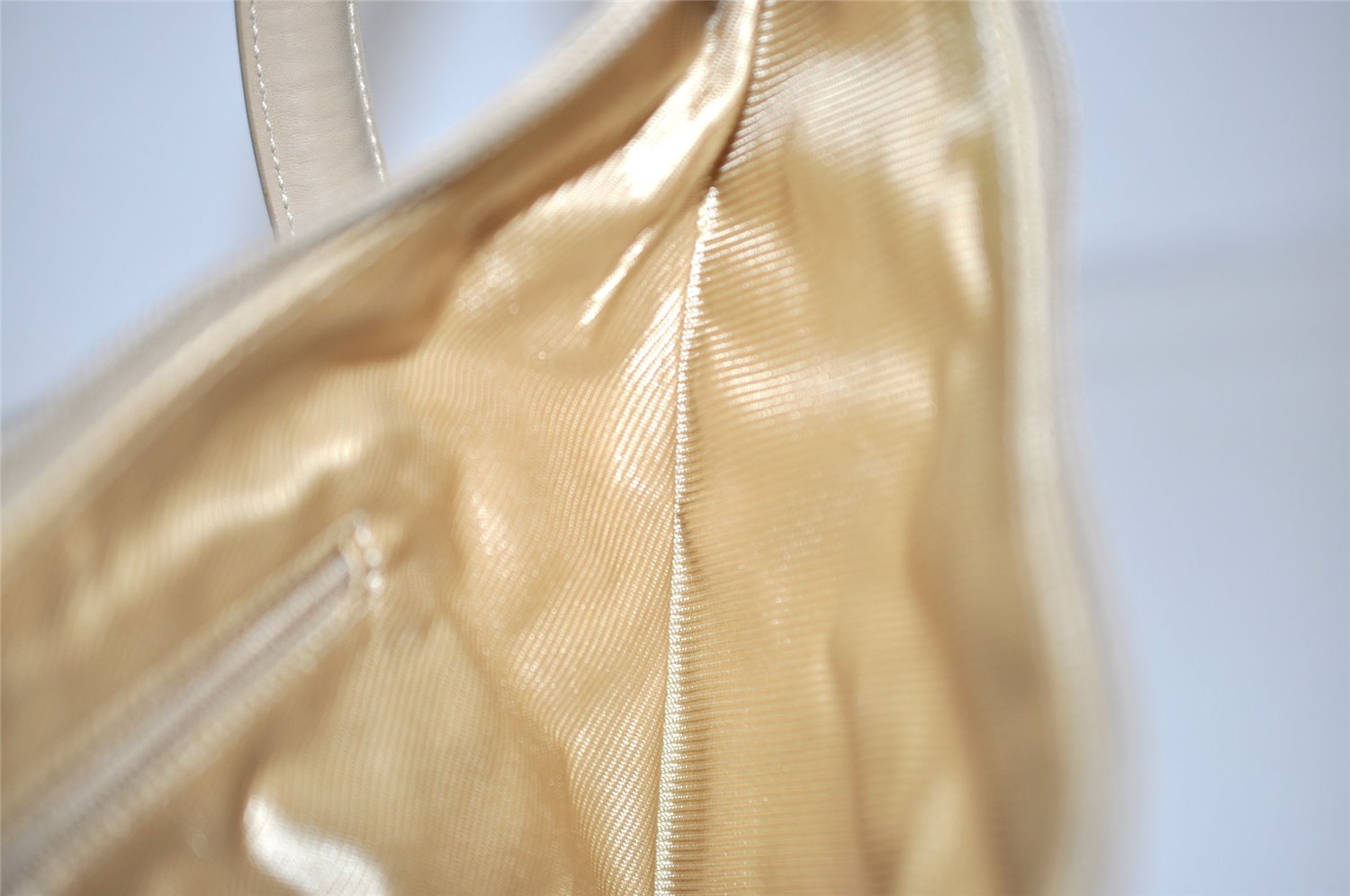 Authentic GUCCI Shoulder Hand Bag Square GG Suede Leather 0014158 Beige 6846J