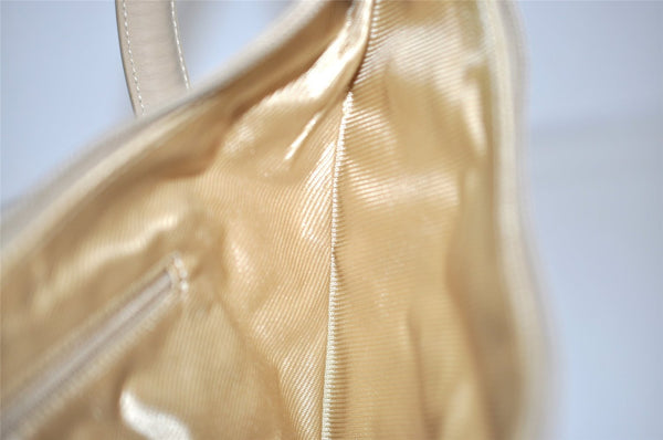 Authentic GUCCI Shoulder Hand Bag Square GG Suede Leather 0014158 Beige 6846J