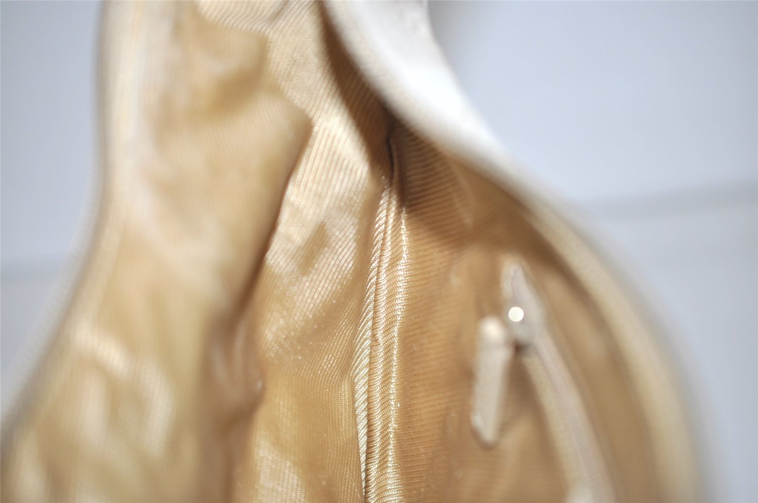 Authentic GUCCI Shoulder Hand Bag Square GG Suede Leather 0014158 Beige 6846J