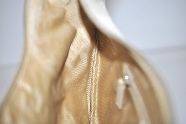 Authentic GUCCI Shoulder Hand Bag Square GG Suede Leather 0014158 Beige 6846J