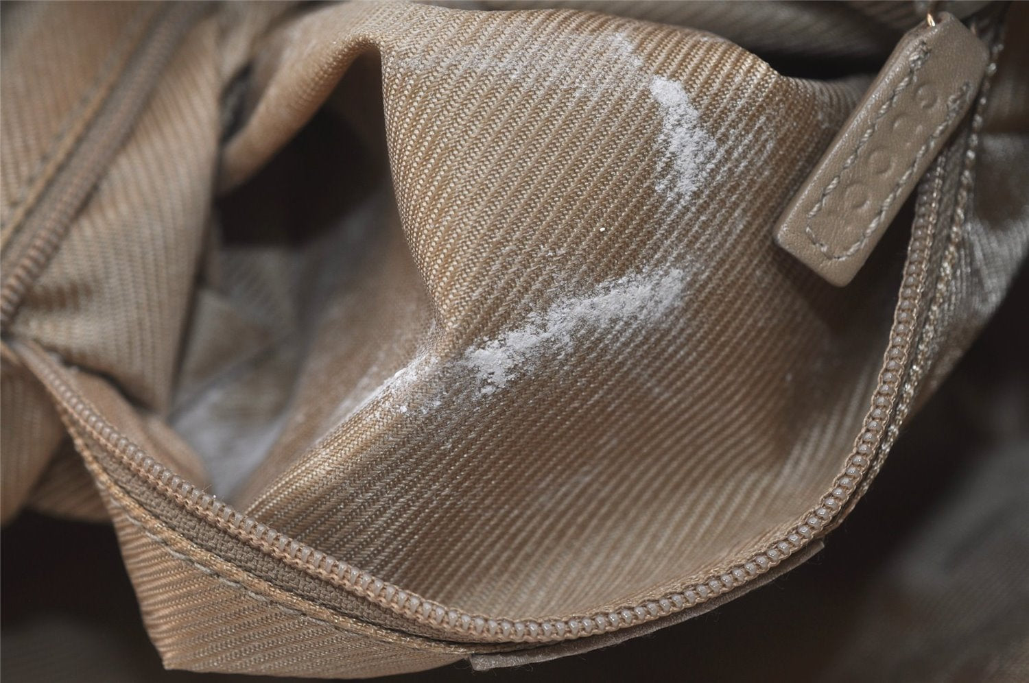 Authentic GUCCI Shoulder Hand Bag Square GG Suede Leather 0014158 Beige 6846J