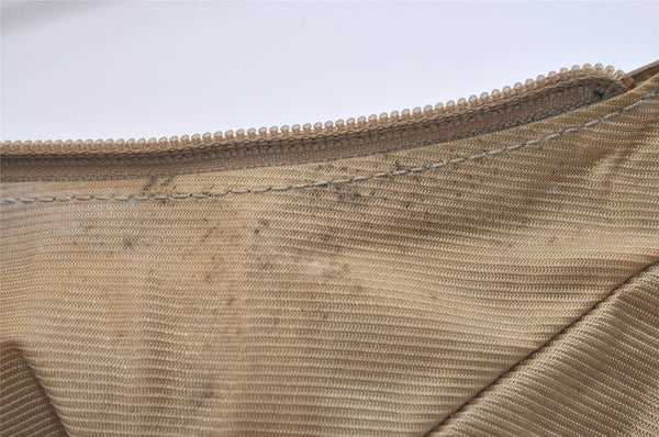 Authentic GUCCI Shoulder Hand Bag Square GG Suede Leather 0014158 Beige 6846J