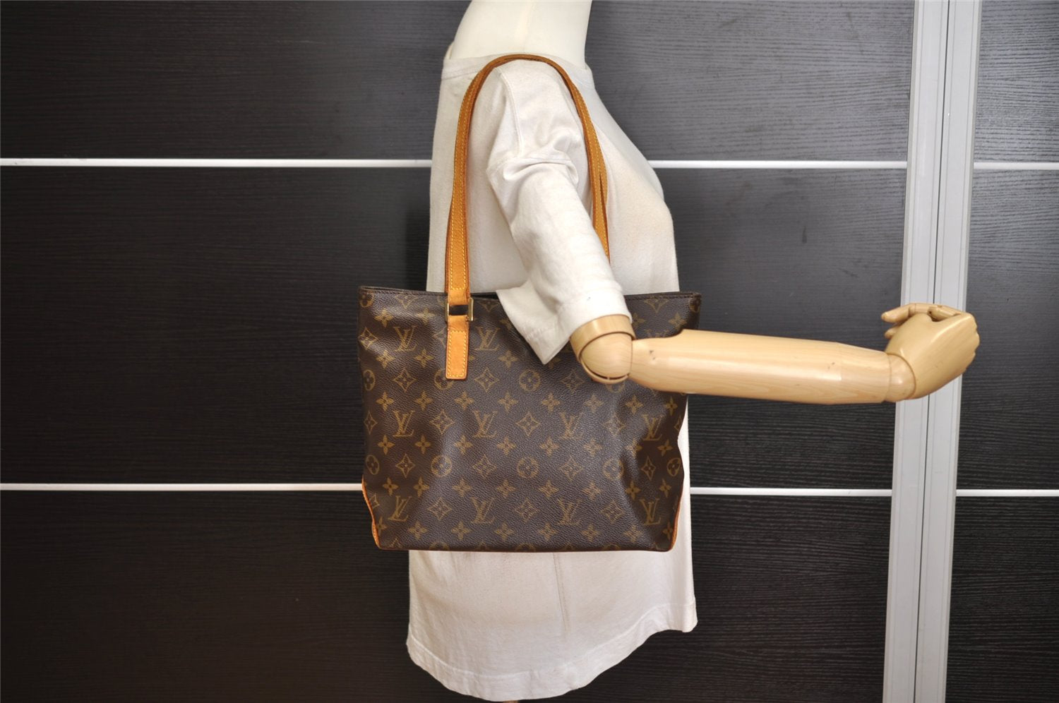 Authentic Louis Vuitton Monogram Cabas Piano Shoulder Tote Bag M51148 LV 6847J
