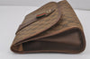 Authentic GUCCI Web Sherry Line Clutch Hand Bag GG PVC Leather Brown Junk 6848J