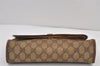 Authentic GUCCI Web Sherry Line Clutch Hand Bag GG PVC Leather Brown Junk 6848J