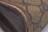 Authentic GUCCI Web Sherry Line Clutch Hand Bag GG PVC Leather Brown Junk 6848J