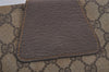 Authentic GUCCI Web Sherry Line Clutch Hand Bag GG PVC Leather Brown Junk 6848J