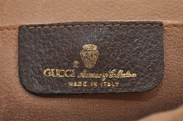 Authentic GUCCI Web Sherry Line Clutch Hand Bag GG PVC Leather Brown Junk 6848J