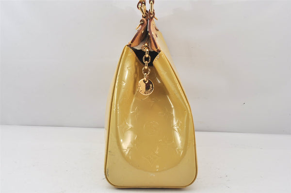 Authentic Louis Vuitton Vernis Brea MM 2Way Hand Bag Yellow M90108 LV 6850K