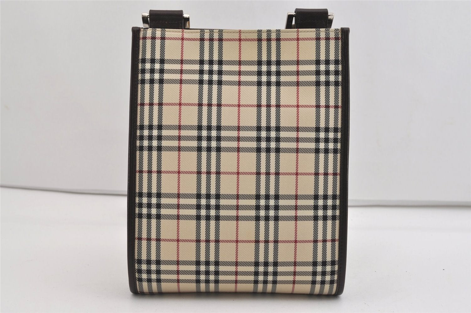 Authentic BURBERRY Nova Check Shoulder Cross Body Bag Nylon Leather Beige 6851J