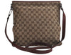 Authentic GUCCI Shoulder Cross Body Bag GG Canvas Leather 113013 Brown 6852J