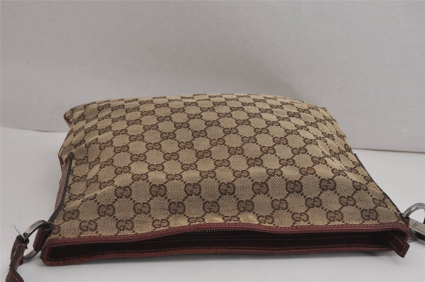 Authentic GUCCI Shoulder Cross Body Bag GG Canvas Leather 113013 Brown 6852J