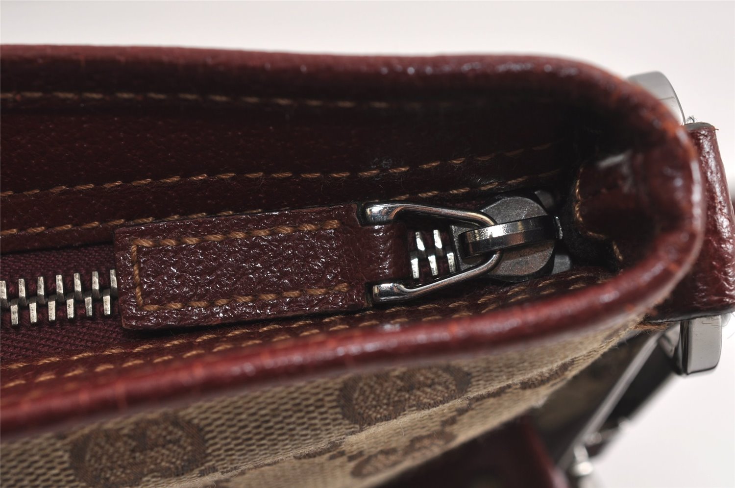 Authentic GUCCI Shoulder Cross Body Bag GG Canvas Leather 113013 Brown 6852J