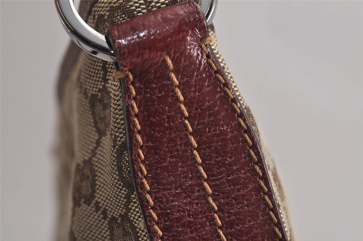 Authentic GUCCI Shoulder Cross Body Bag GG Canvas Leather 113013 Brown 6852J