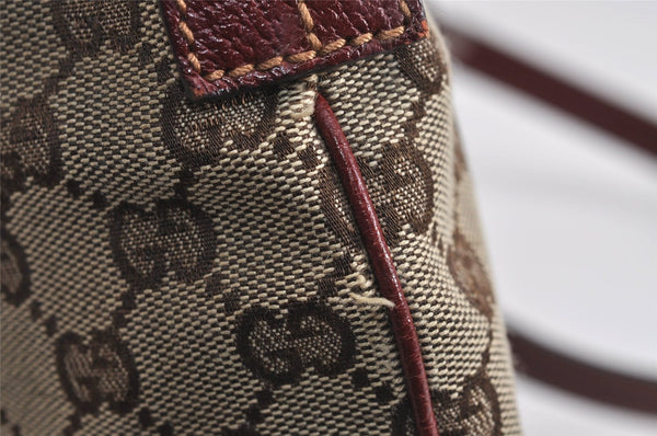 Authentic GUCCI Shoulder Cross Body Bag GG Canvas Leather 113013 Brown 6852J