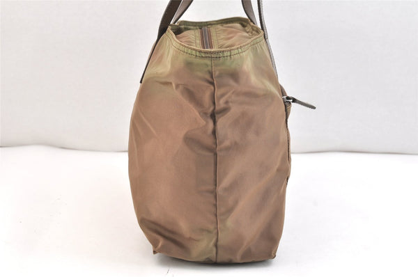 Authentic PRADA Nylon Tessuto Leather Tote Hand Shoulder Bag Khaki Junk 6852K