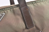 Authentic PRADA Nylon Tessuto Leather Tote Hand Shoulder Bag Khaki Junk 6852K