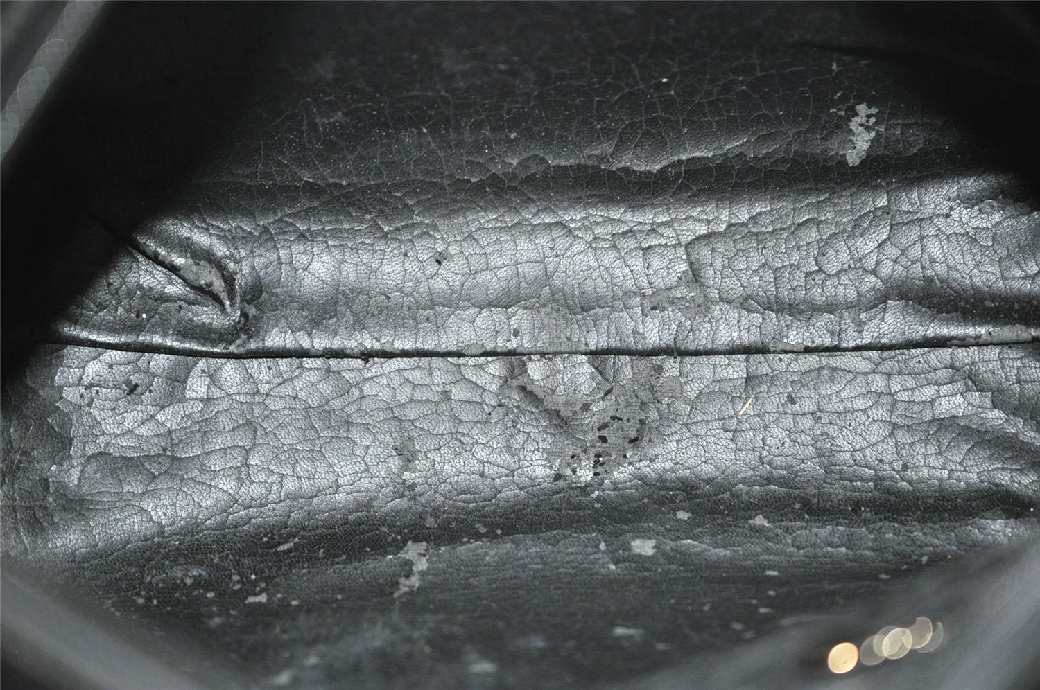 Authentic GUCCI Interlocking G 2Way Hand Bag Purse Enamel Black Junk 6853I