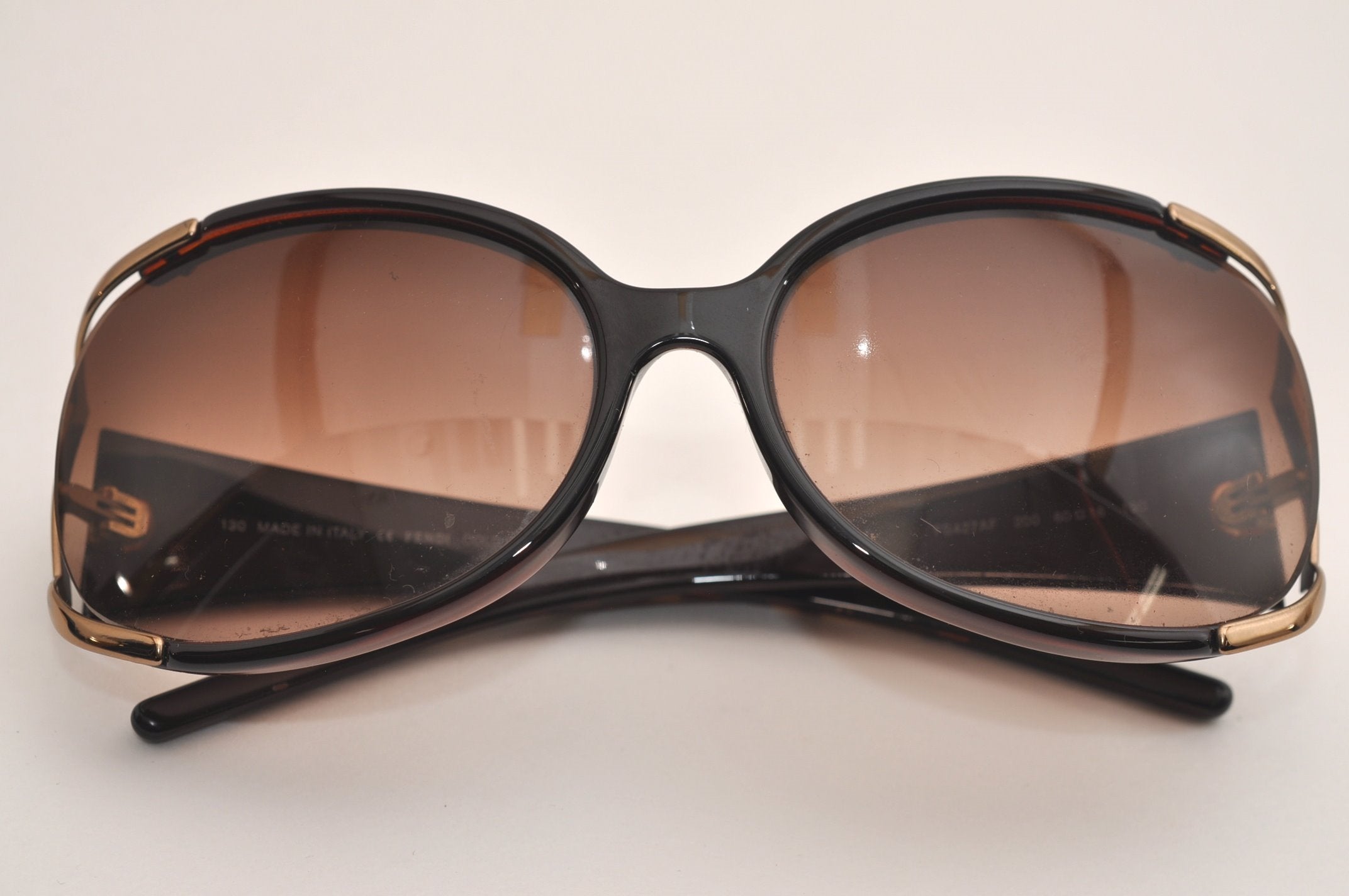 Authentic FENDI Zucca Vintage Sunglasses Plastic FS427AF Brown 6854J