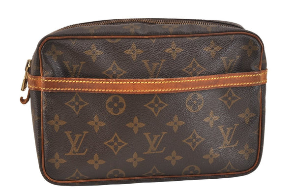 Authentic Louis Vuitton Monogram Compiegne 23 Clutch Hand Bag M51847 LV 6854K