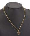 Authentic Christian Dior Gold Tone Chain Pendant Necklace CD 6855J