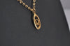 Authentic Christian Dior Gold Tone Chain Pendant Necklace CD 6855J