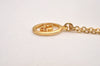 Authentic Christian Dior Gold Tone Chain Pendant Necklace CD 6855J